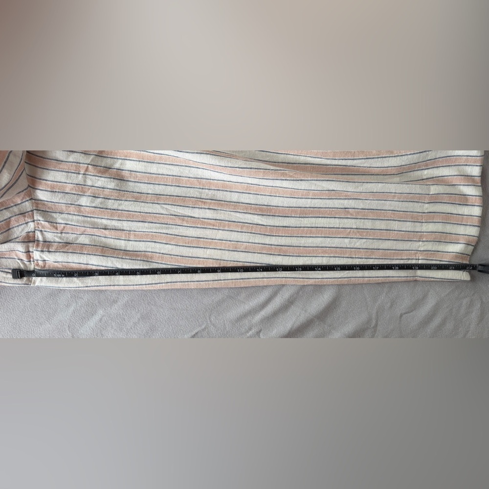 American Eagle Striped Wide Leg Linen/Cotton Blend Crop Pants NWT L - Picture 8 of 8
